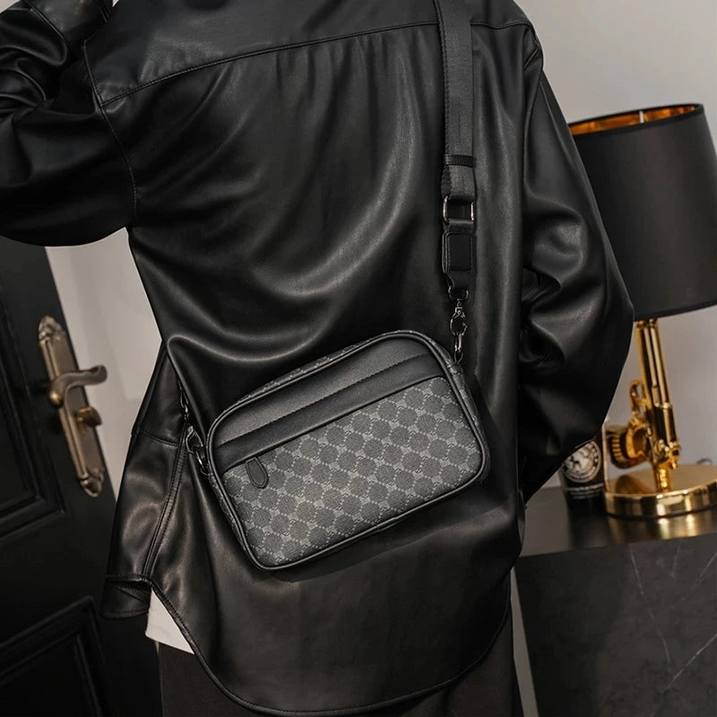 "Urban Elegance: Designer Leather Shoulder Bag for Men"